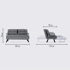 Hanah Home Dvoumístná rozkládací pohovka Seater Sando krémová