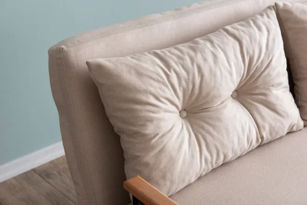 Hanah Home Dvoumístná rozkládací pohovka Seater Sando krémová II