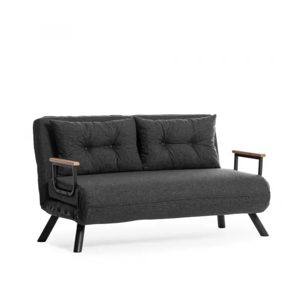 Hanah Home Dvoumístná rozkládací pohovka Seater Sando tmavě šedá