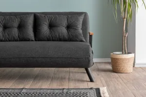 Hanah Home Dvoumístná rozkládací pohovka Seater Sando tmavě šedá