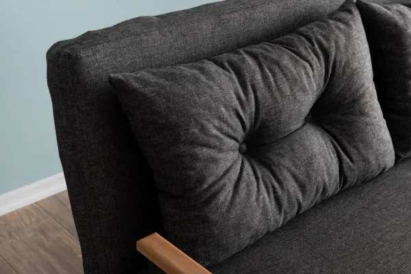 Hanah Home Dvoumístná rozkládací pohovka Seater Sando tmavě šedá