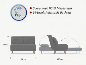 Hanah Home Dvoumístná rozkládací pohovka Seater Folde světle šedá