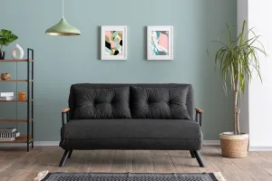 Hanah Home Dvoumístná rozkládací pohovka Seater Sando tmavě šedá