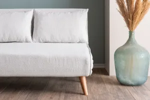 Dvojmiestna rozkladacia pohovka Folde 2-Seater - Teddy Fabric - White