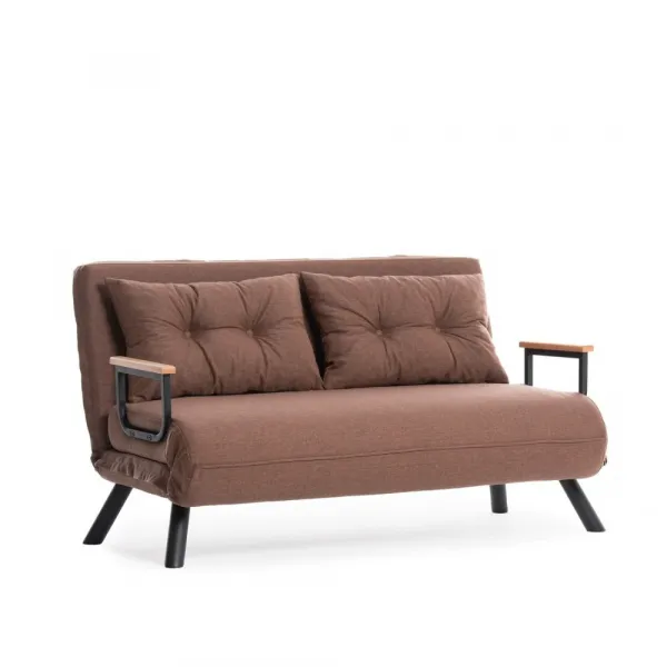 Hanah Home Dvoumístná rozkládací pohovka Seater Sando světle hnědá