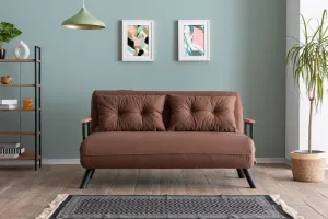 Hanah Home Dvoumístná rozkládací pohovka Seater Sando světle hnědá