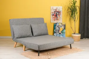 Hanah Home Dvoumístná rozkládací pohovka Seater Folde světle šedá