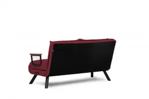 Hanah Home Dvoumístná rozkládací pohovka Seater Sando bordó