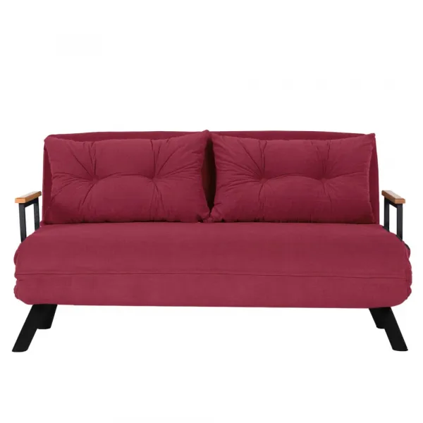Hanah Home Dvoumístná rozkládací pohovka Seater Sando bordó