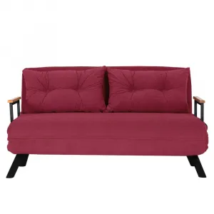 Hanah Home Dvoumístná rozkládací pohovka Seater Sando bordó