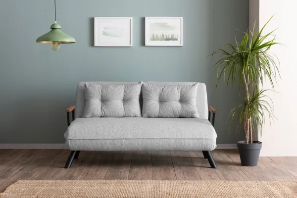 Hanah Home Dvoumístná rozkládací pohovka Seater Sando šedá II
