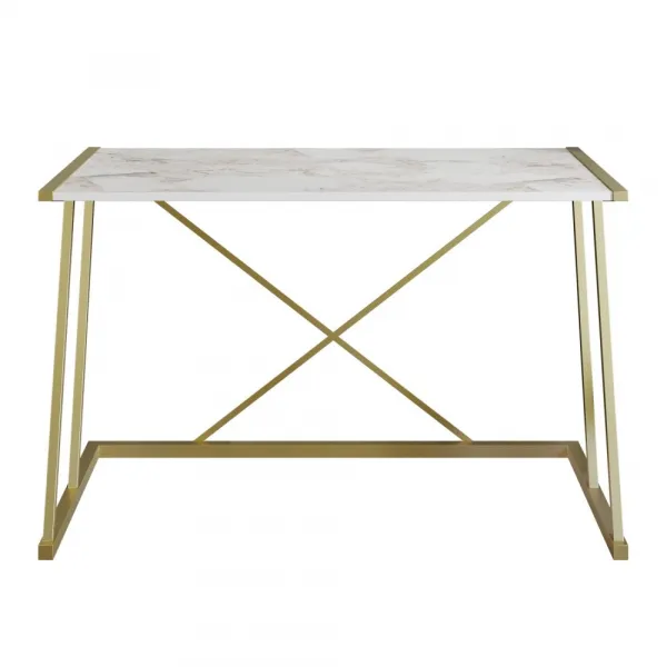 Písací stôl Anemon - White, Gold