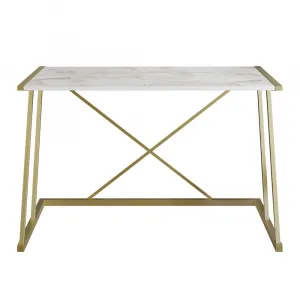 Písací stôl Anemon - White, Gold