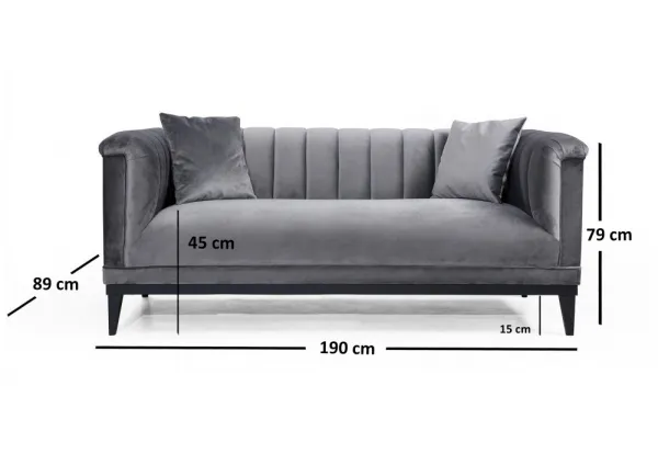 Dvojmiestna pohovka Trendy - Dark Grey