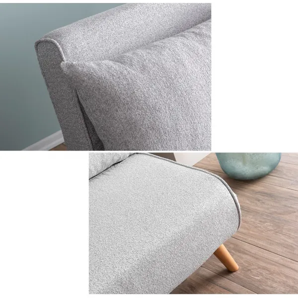 Dvojmiestna rozkladacia pohovka Folde 2-Seater - Teddy Fabric - Grey