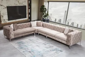 Rohová sedacia súprava / Rohová pohovka Como Corner Left - Beige