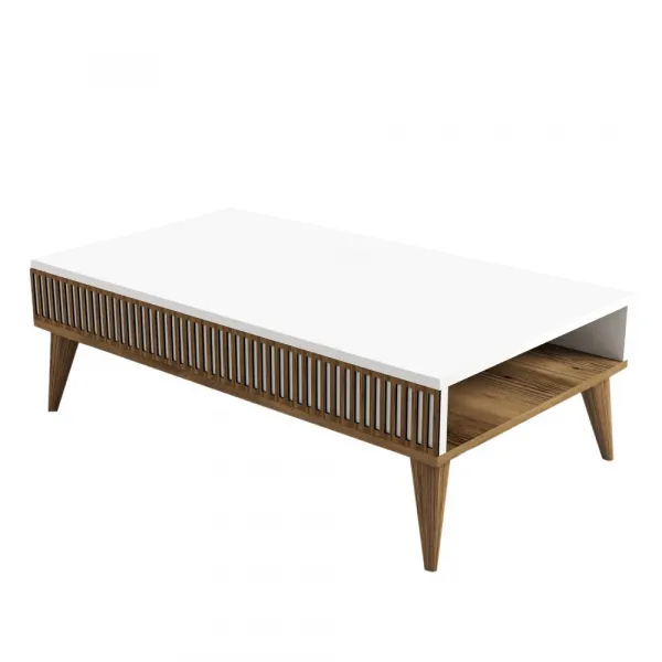 Konferenčný stolík Milan - Walnut, White