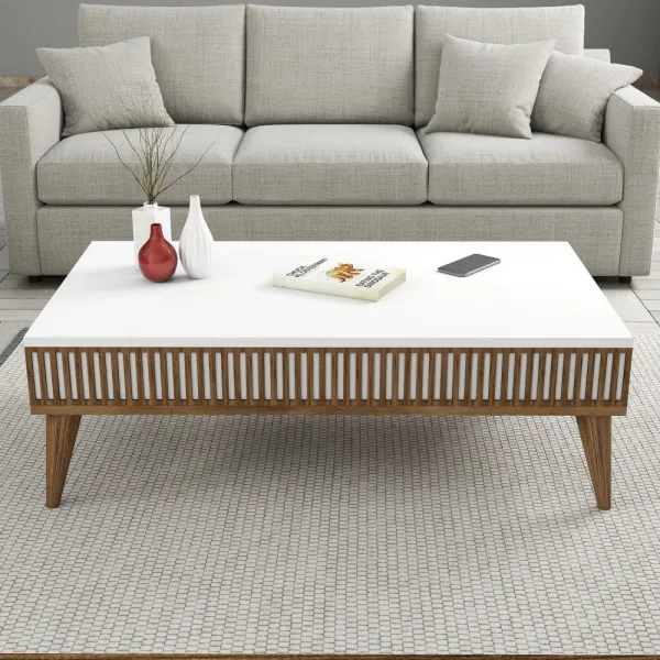 Konferenčný stolík Milan - Walnut, White