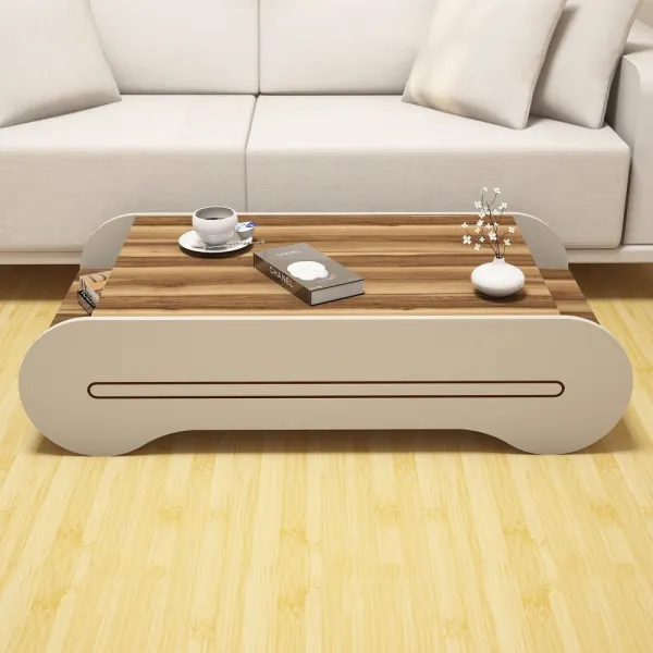 Konferenčný stolík Cool - Walnut, Cream