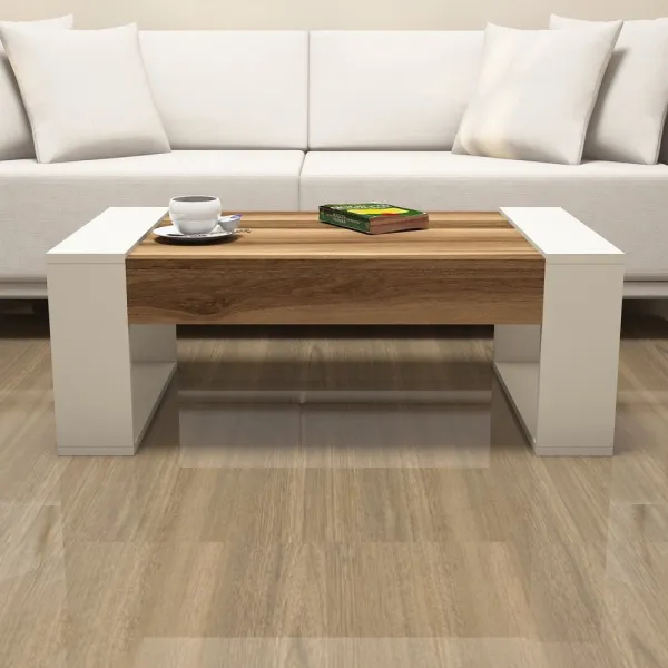 Konferenčný stolík Venüs - Walnut, Cream
