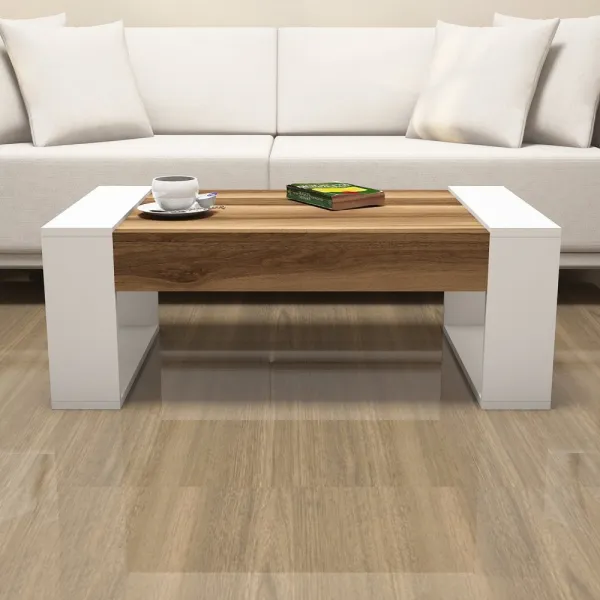 Konferenčný stolík Venüs - Walnut, White