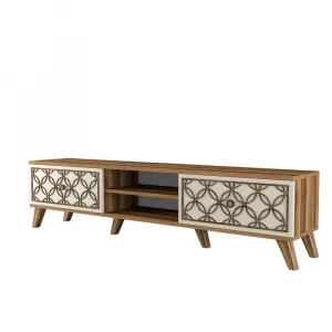 TV stolík Class - Walnut, Cream