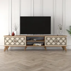 TV stolík Class - Walnut, Cream