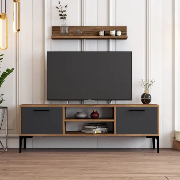 TV skrinka / Obývacia stena Riga - Anthracite
