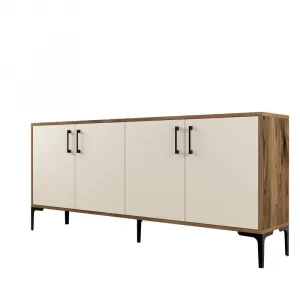 Konzolový stolík Kiev - Walnut, Cream