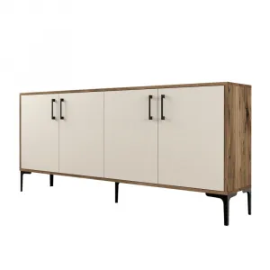 Konzolový stolík Kiev - Walnut, Cream