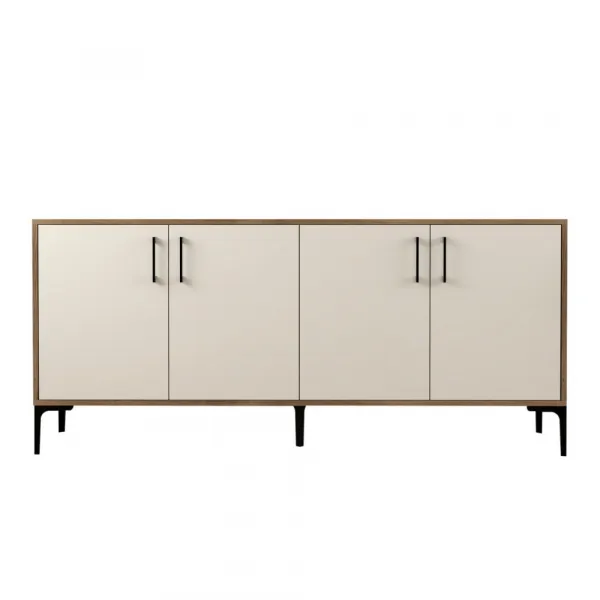 Konzolový stolík Kiev - Walnut, Cream