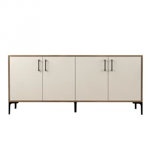 Konzolový stolík Kiev - Walnut, Cream