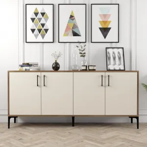 Konzolový stolík Kiev - Walnut, Cream