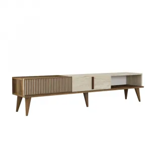 TV stolík Milan - Walnut, Travertine