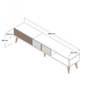 TV stolík Milan - Walnut, Travertine