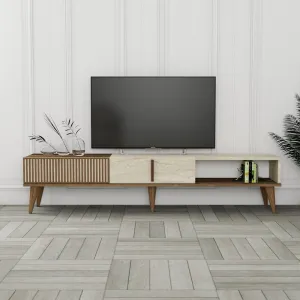 TV stolík Milan - Walnut, Travertine