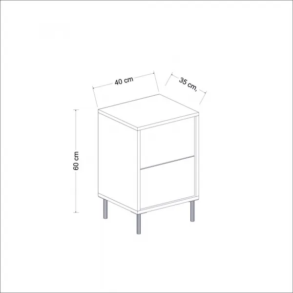 Nočný stolík Imaj - White, Marble