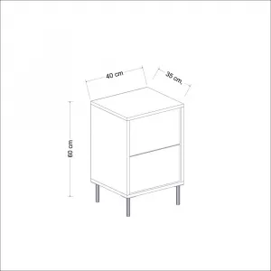 Nočný stolík Imaj - White, Marble