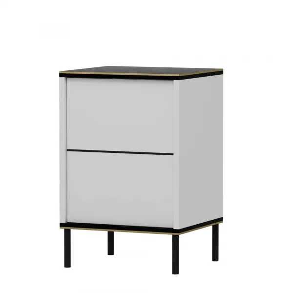 Nočný stolík Imaj - White, Marble