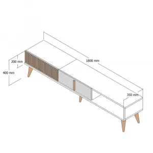 TV stolík Milan Alt - Walnut, Anthracite