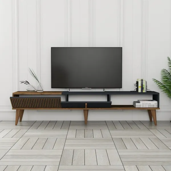 TV stolík Milan Alt - Walnut, Anthracite
