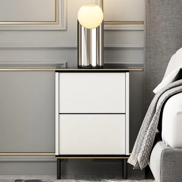 Nočný stolík Imaj - White, Marble