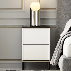 Nočný stolík Imaj - White, Marble