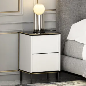 Nočný stolík Imaj - White, Marble