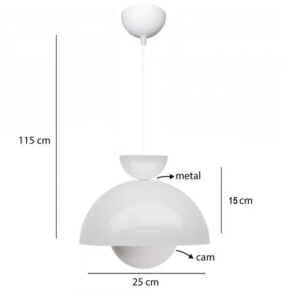 Závesný luster 241340 Bolla, biela