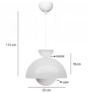 Závesný luster 241340 Bolla, biela