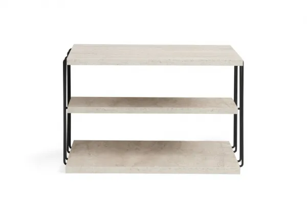 Príručný stolík / Odkladací stolík Lifon - Black, Travertine