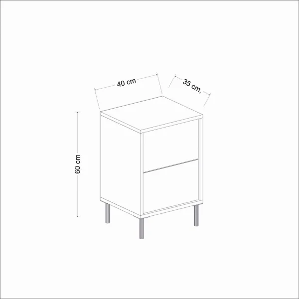Nočný stolík Imaj - Marble, White