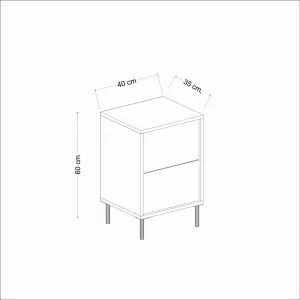 Nočný stolík Imaj - Marble, White