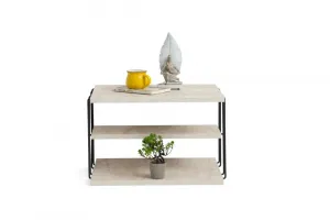 Príručný stolík / Odkladací stolík Lifon - Black, Travertine